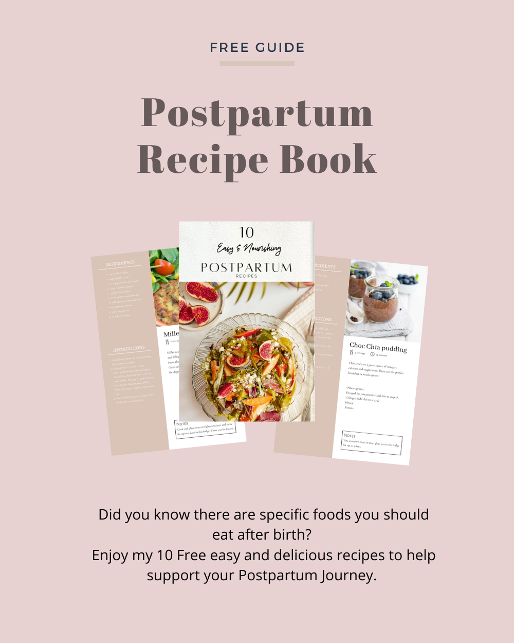 10 Free Recipe Guide for Postpartum